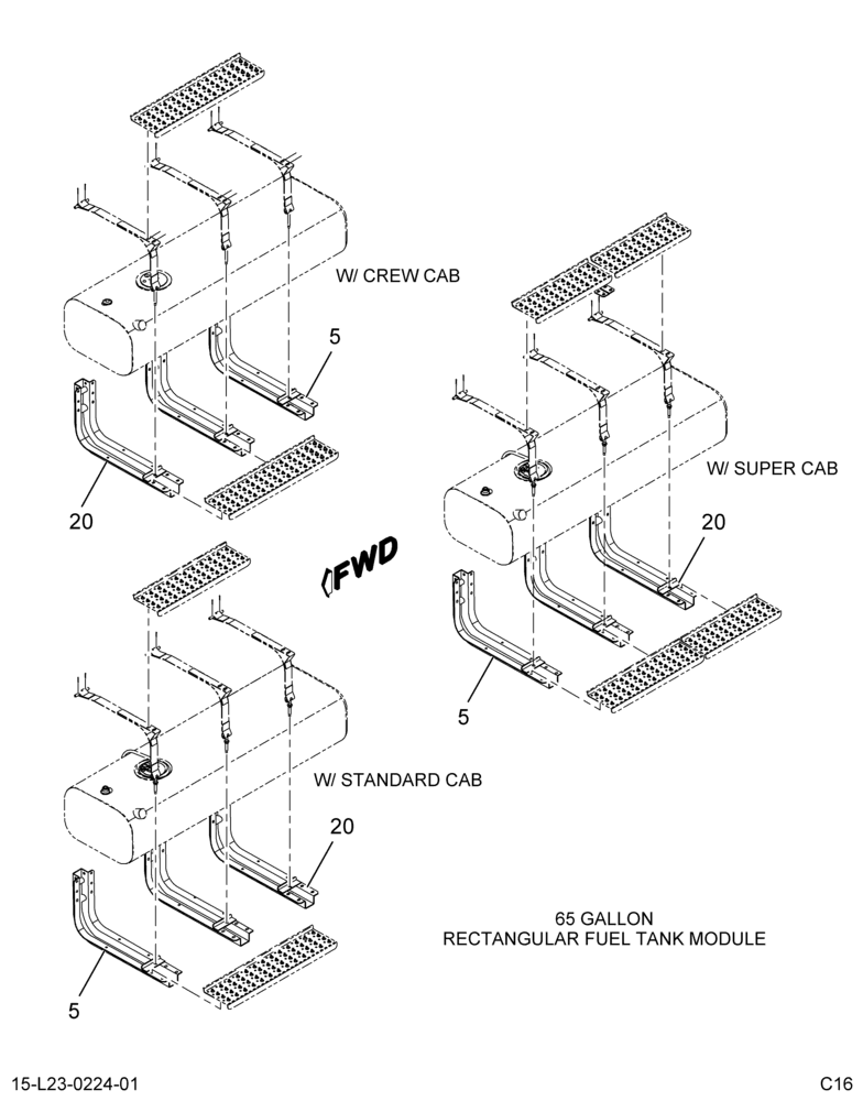 FUEL TANK MODULE; LT SIDE SUPPORTS,(ABR#4)