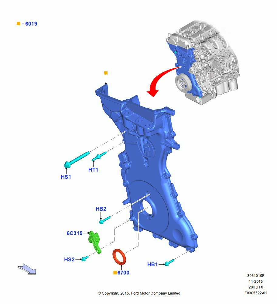 Timing Gear Covers, 2.0L EcoBoost (240PS)