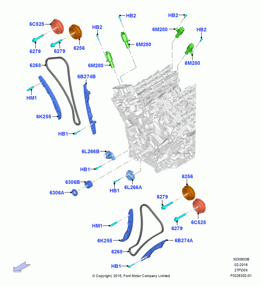 05B - Timing Gear, 2.7L DOHC 4V DI GT V6 GAS/FFV; 30/MAY/2016-05/AUG/2019