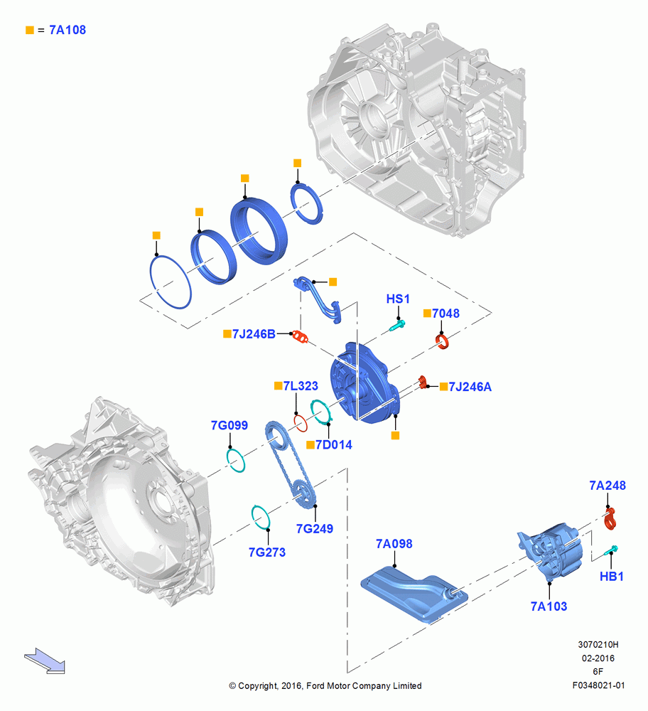 10H - Transmission Pump Assy, 6 Speed Auto Transmission 6F55; 30/MAY/2016