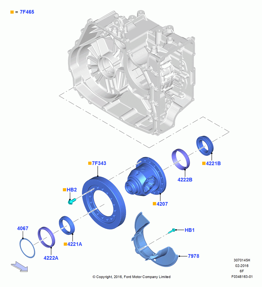 45H - Automatic Transaxle Diff.Component, 6 Speed Auto Transmission 6F55; 30/MAY/2016