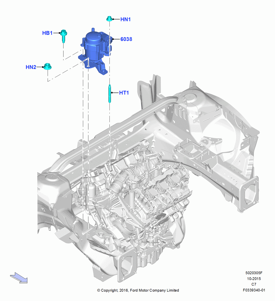 05F - Engine Mounting, 2.7L DOHC 4V DI GT V6 GAS/FFV; 30/MAY/2016