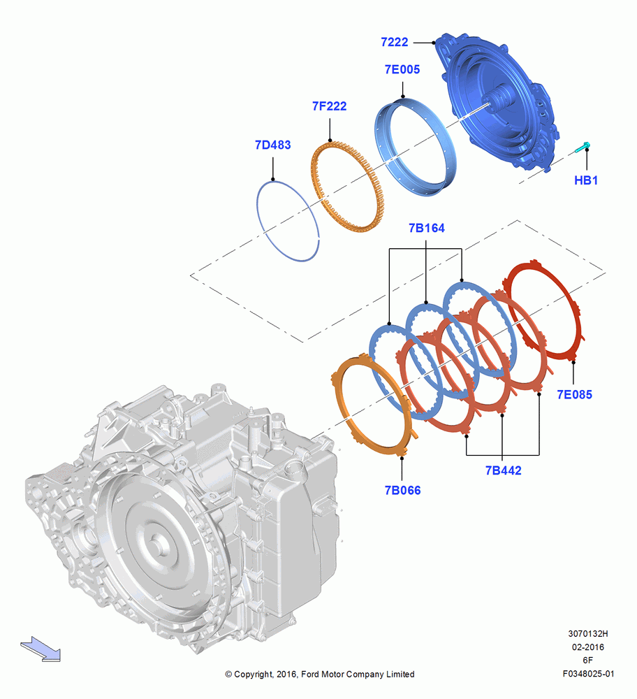 32H - Intermediate Clutch and Components, 6 Speed Auto Transmission 6F55; 30/MAY/2016