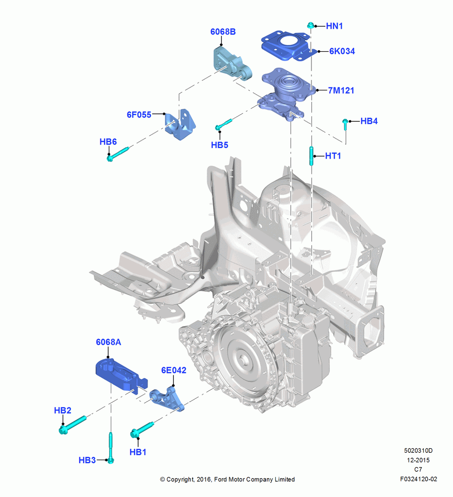 10D - Transmission Mounting, 2.7L DOHC 4V DI GT V6 GAS/FFV; 30/MAY/2016