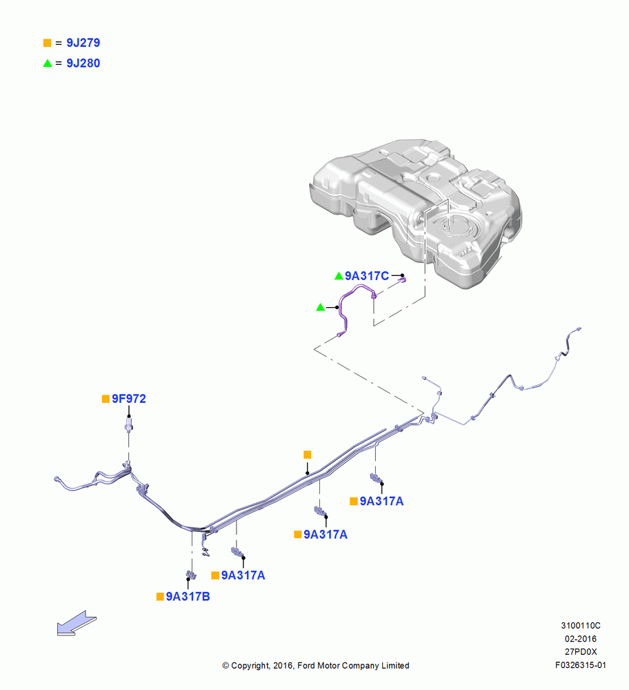 10C - Fuel Lines, 2.7L DOHC 4V DI GT V6 GAS/FFV; 30/MAY/2016-05/AUG/2019