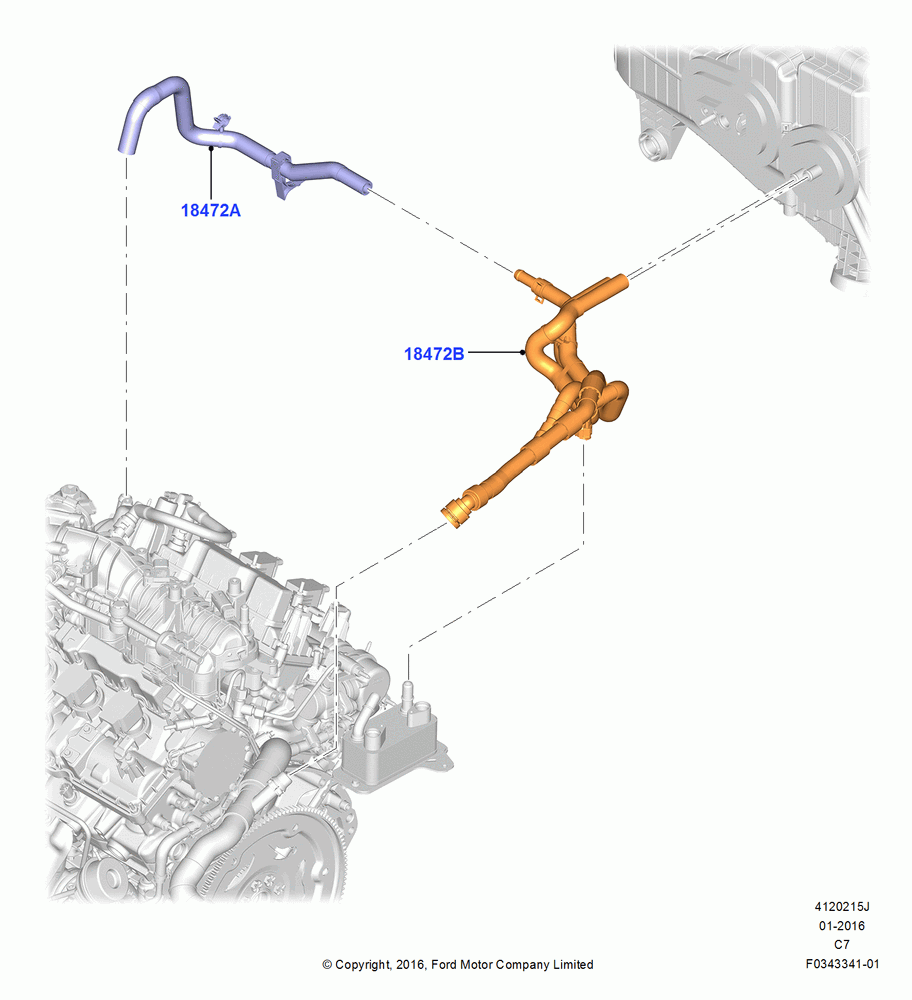 15J - Heater Hoses, 2.7L DOHC 4V DI GT V6 GAS/FFV; 30/MAY/2016