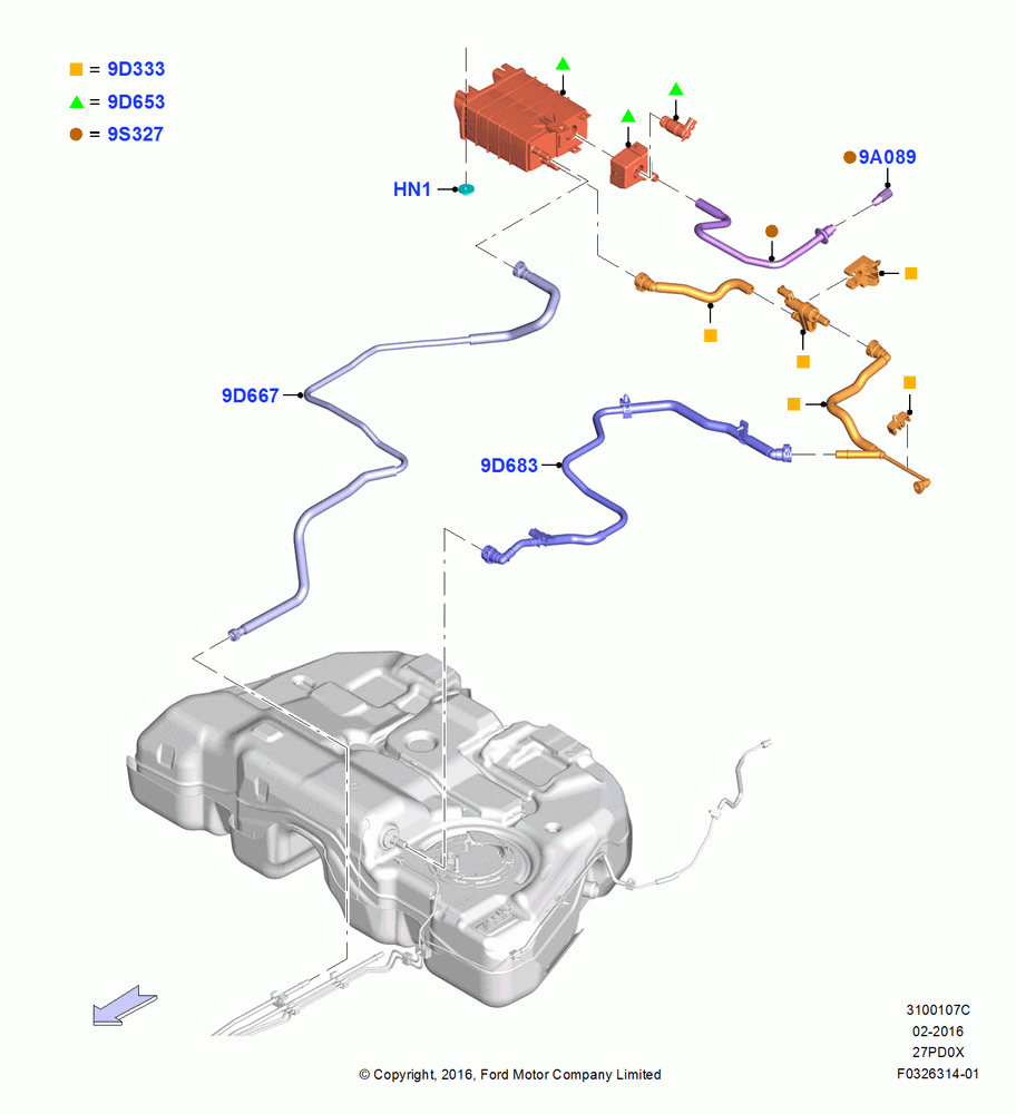 07C - Fuel Vapour System, 2.7L DOHC 4V DI GT V6 GAS/FFV; 30/MAY/2016-05/AUG/2019