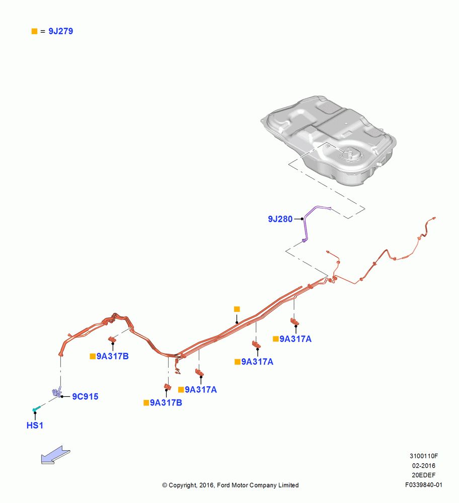 10F - Fuel Lines, 2.0L Duratec Hybrid (130kW); 04/APR/2016