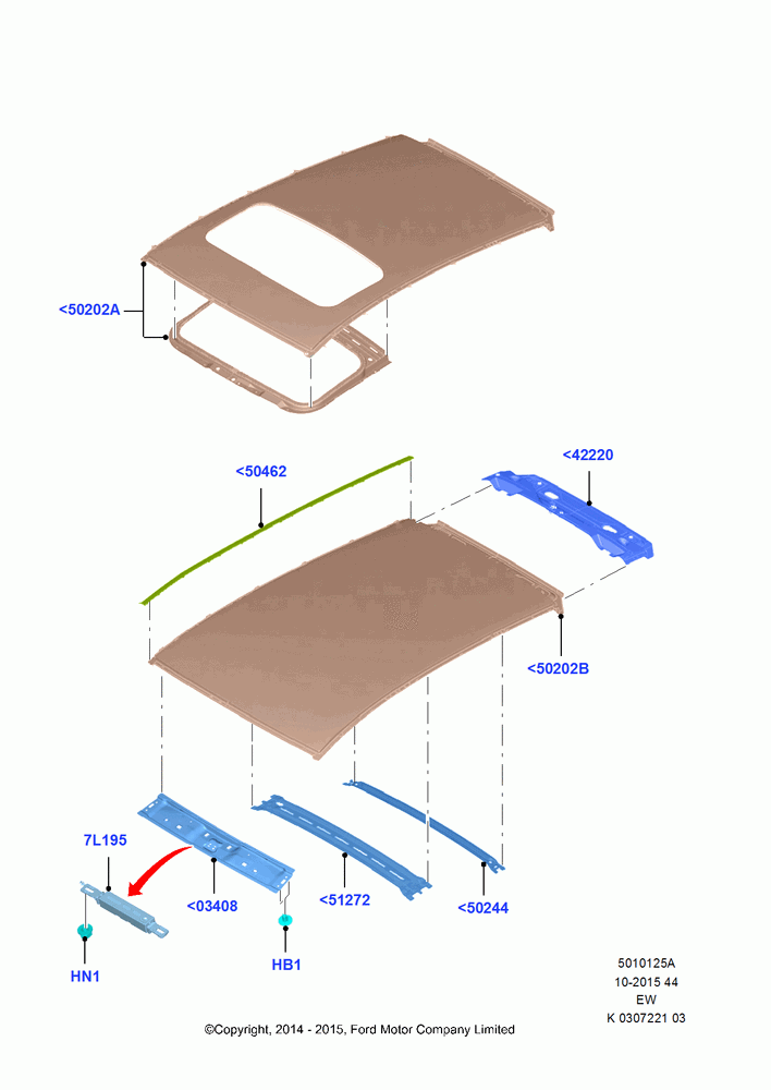25A - Roof - Sheet Metal, 5 Door Sedan; 06/OCT/2014
