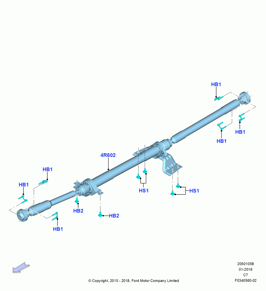 05B - Drive Shaft - Rear Axle Drive, 2.7L DOHC 4V DI GT V6 GAS/FFV; 30/MAY/2016