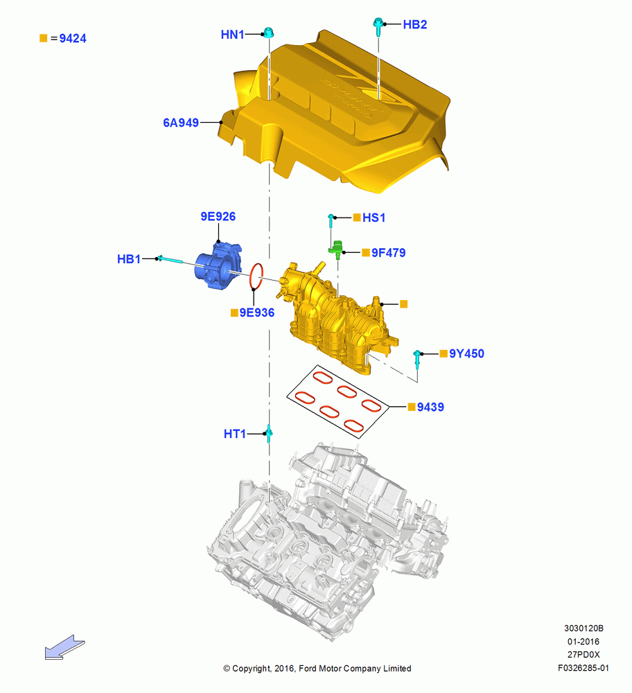 20B - Intake Manifold, 2.7L DOHC 4V DI GT V6 GAS/FFV; 30/MAY/2016-05/AUG/2019