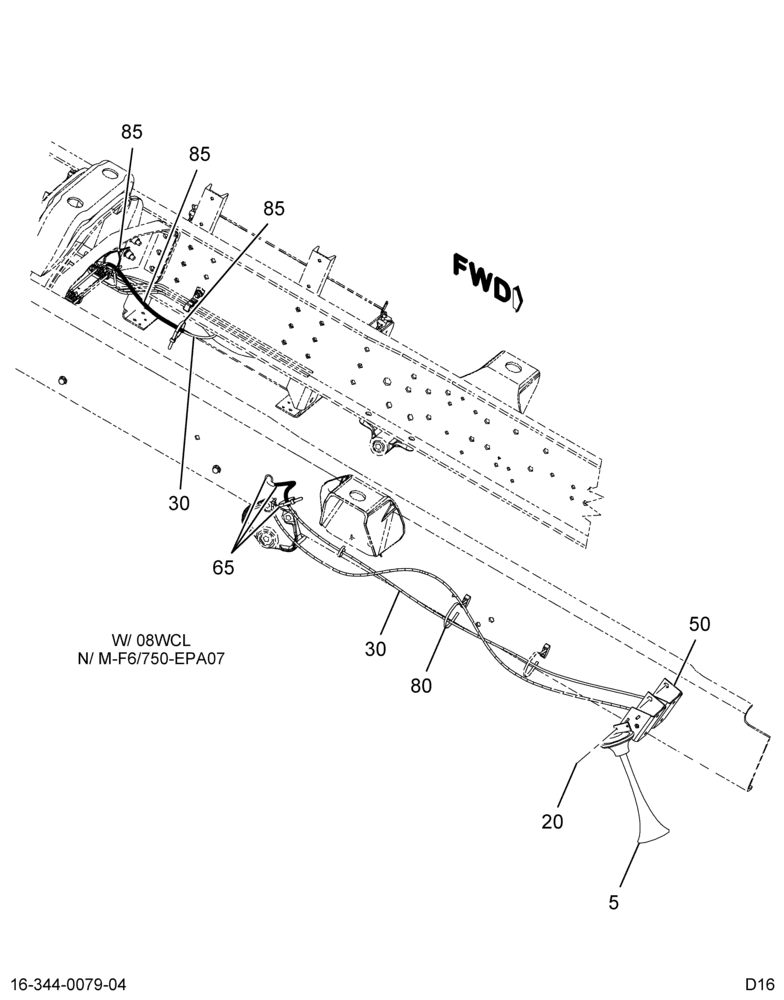 AIR HORN INSTL; MTD RIGHT FRAME RAIL 4/4