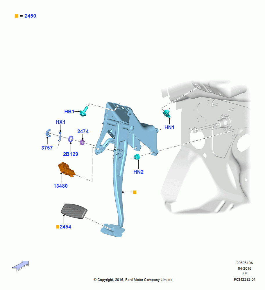 10A - Brake and Clutch Controls, With Fixed Foot Pedals; 11/JUL/2016