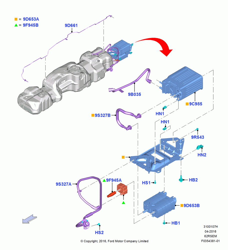 07H - Fuel Vapour System, 6.2L 16V OHC NA V8 Gas, With Mid-Ship Fuel Tank, 175.5 / 4457.7MM Wheelbase; 11/JUL/2016