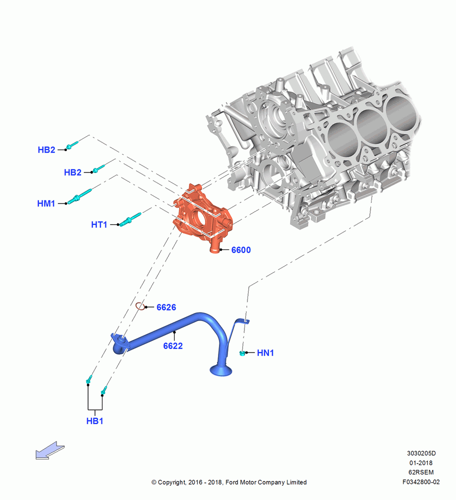 05D - Oil Pump, 6.2L 16V OHC NA V8 Gas; 11/JUL/2016-04/NOV/2019