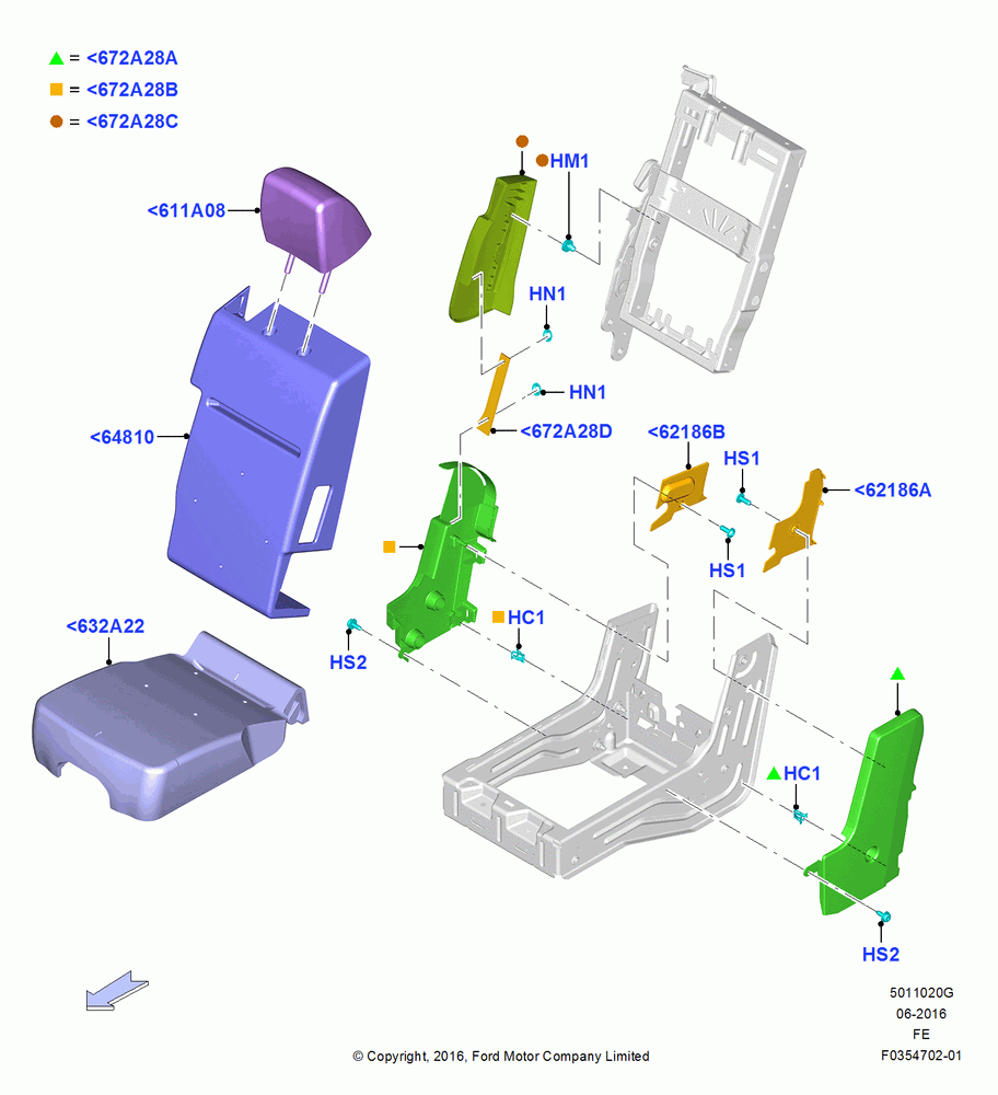 20G - Front Seat Pads/Valances & Heating, With Split Bench Front Seat, 20% Seat; 11/JUL/2016