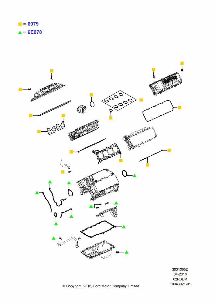 05D - Engine Gasket Kits, 6.2L 16V OHC NA V8 Gas; 11/JUL/2016-04/NOV/2019
