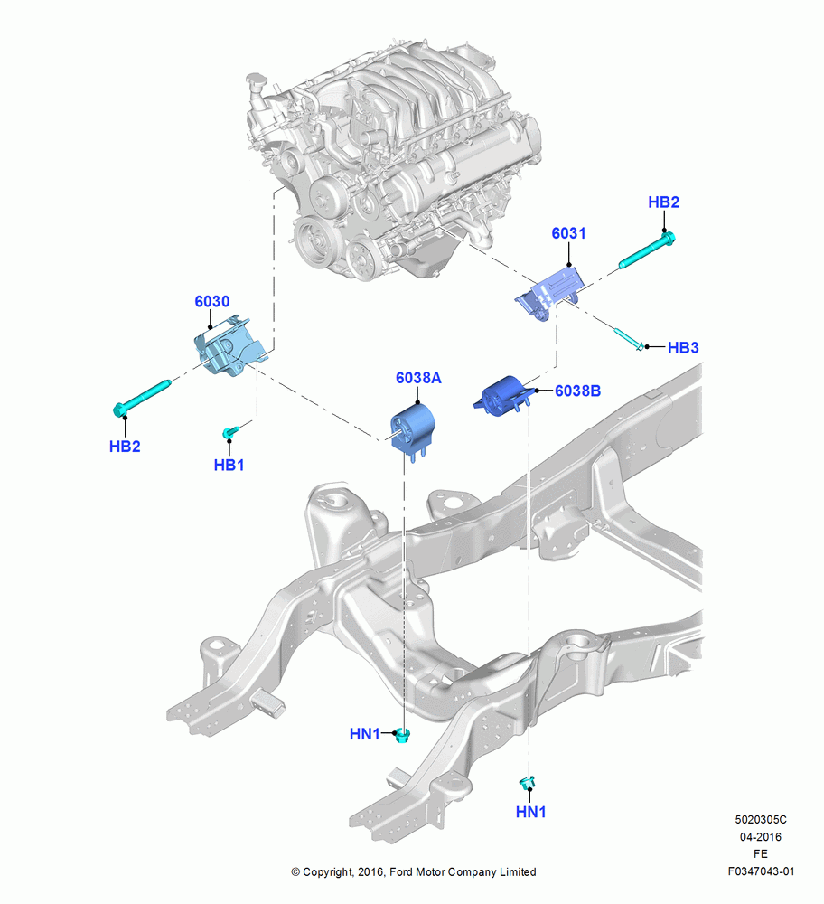 05C - Engine Mounting, 6.8L Gas EFI V10; 11/JUL/2016