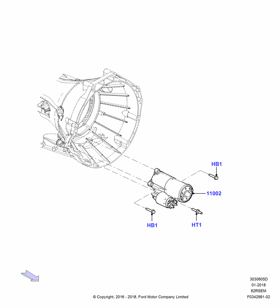 05D - Starter Motor, 6.2L 16V OHC NA V8 Gas; 11/JUL/2016-04/NOV/2019