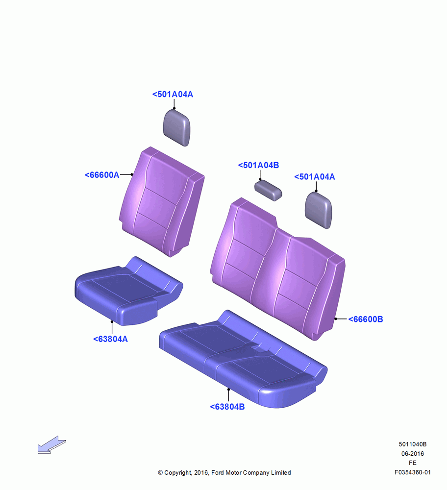 40B - Rear Seat Covers, Crew Cab, Less Rear Seat Center Armrest; 11/JUL/2016