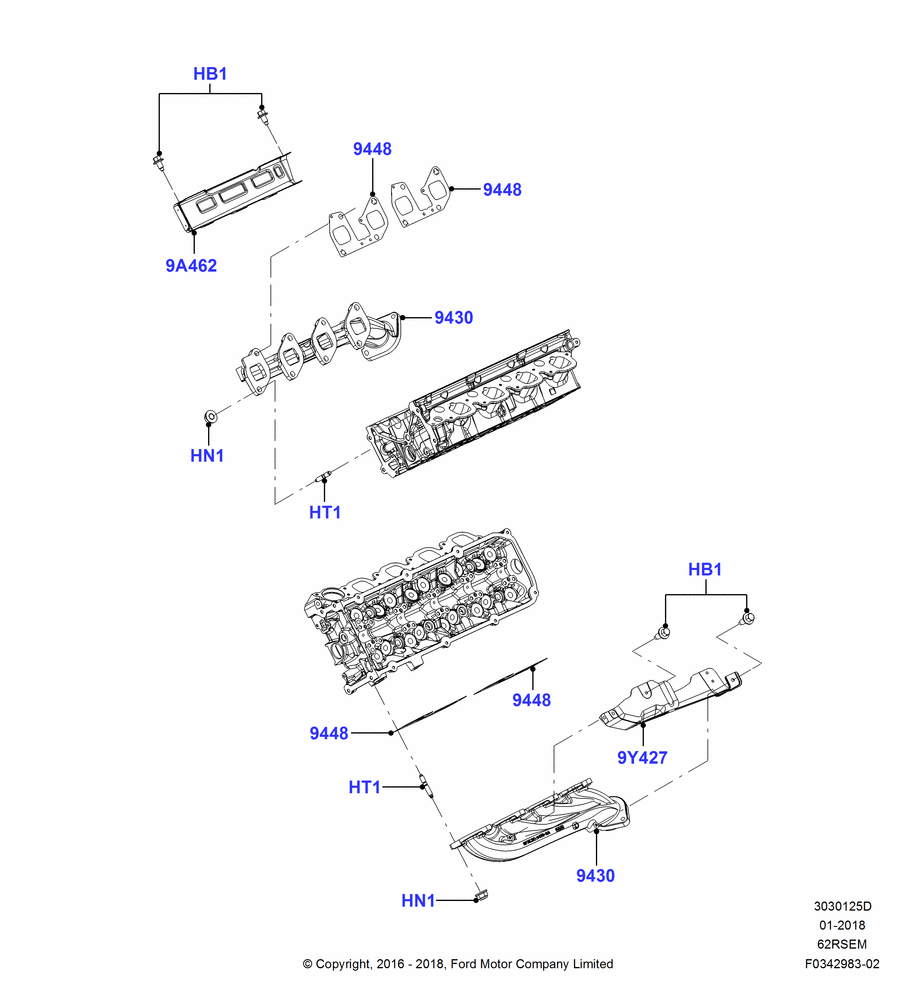 25D - Exhaust Manifold, 6.2L 16V OHC NA V8 Gas; 11/JUL/2016-04/NOV/2019
