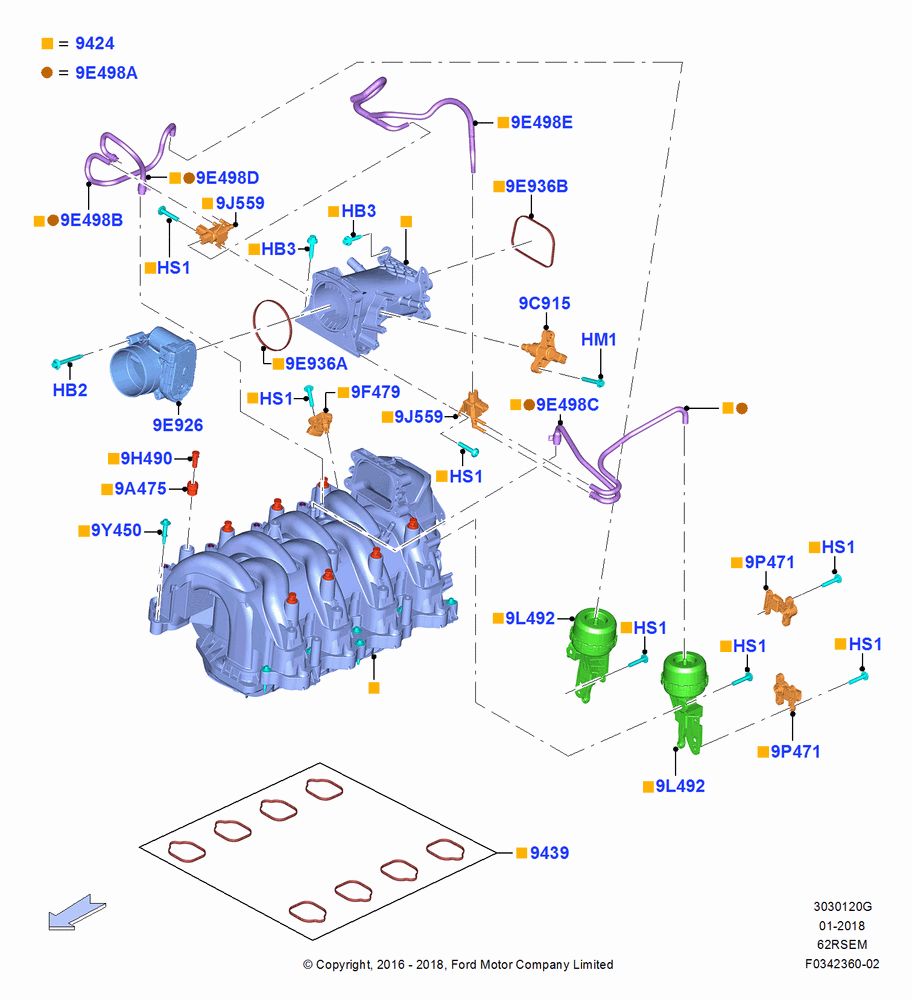 20G - Intake Manifold, 6.2L 16V OHC NA V8 Gas, Gaseous Fuel Prep Pack 2; 11/JUL/2016-21/FEB/2019