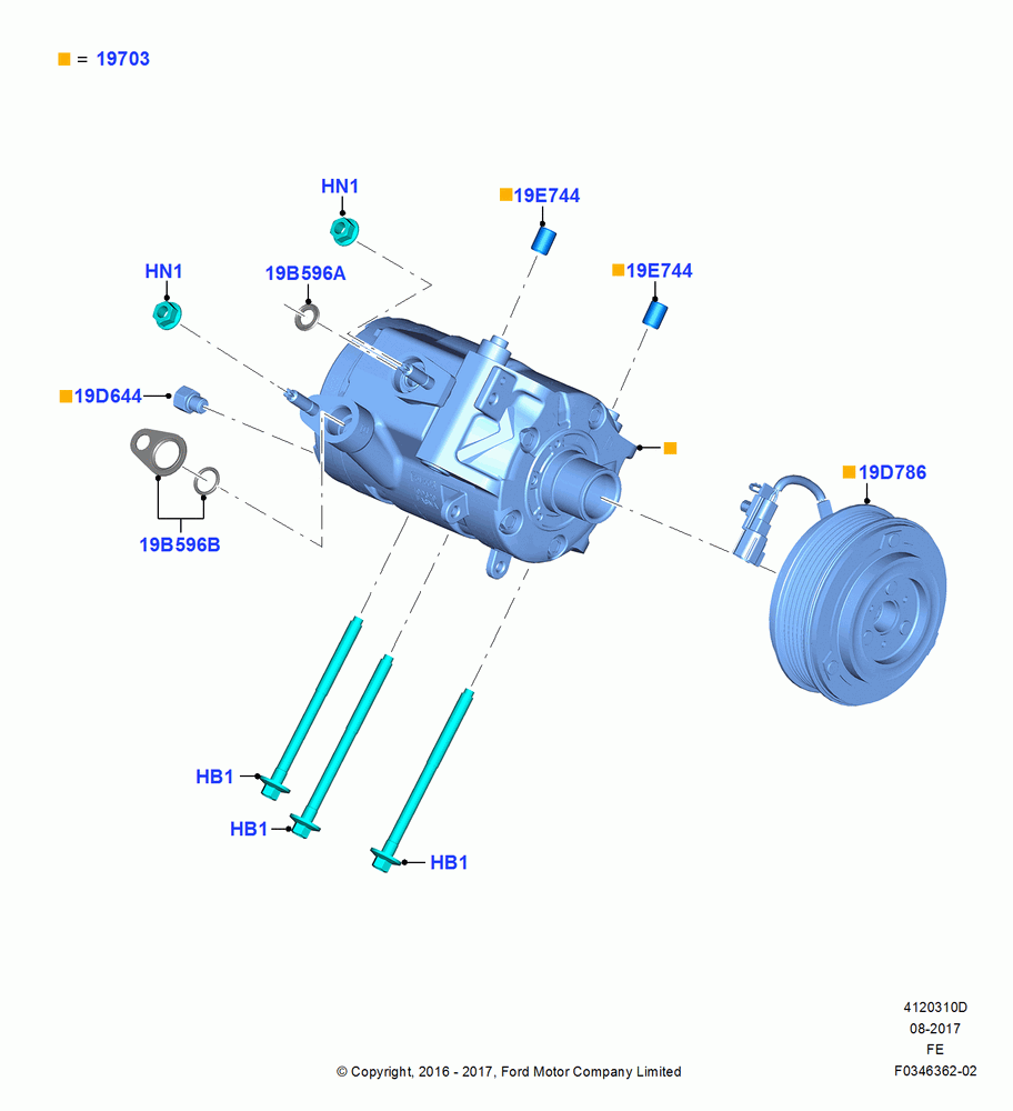 10D - Air Conditioning Condensr/Compressr, 6.2L 16V OHC NA V8 Gas, 6.8L Gas EFI V10, Compressor Assy; 11/JUL/2016