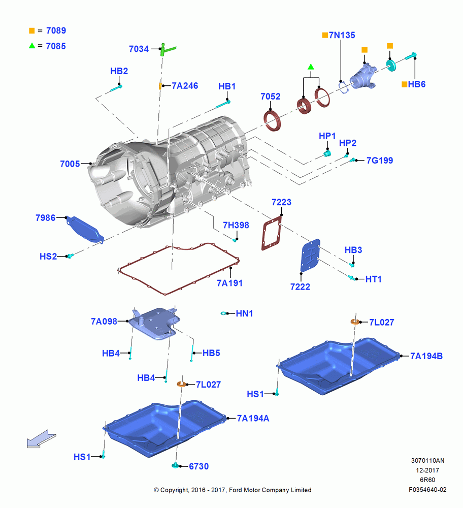 10AN - Transmission External Components, Trans Power Take Off Provision, 6 Speed Auto Transmission (6R140), Fixed Flange; 11/JUL/2016