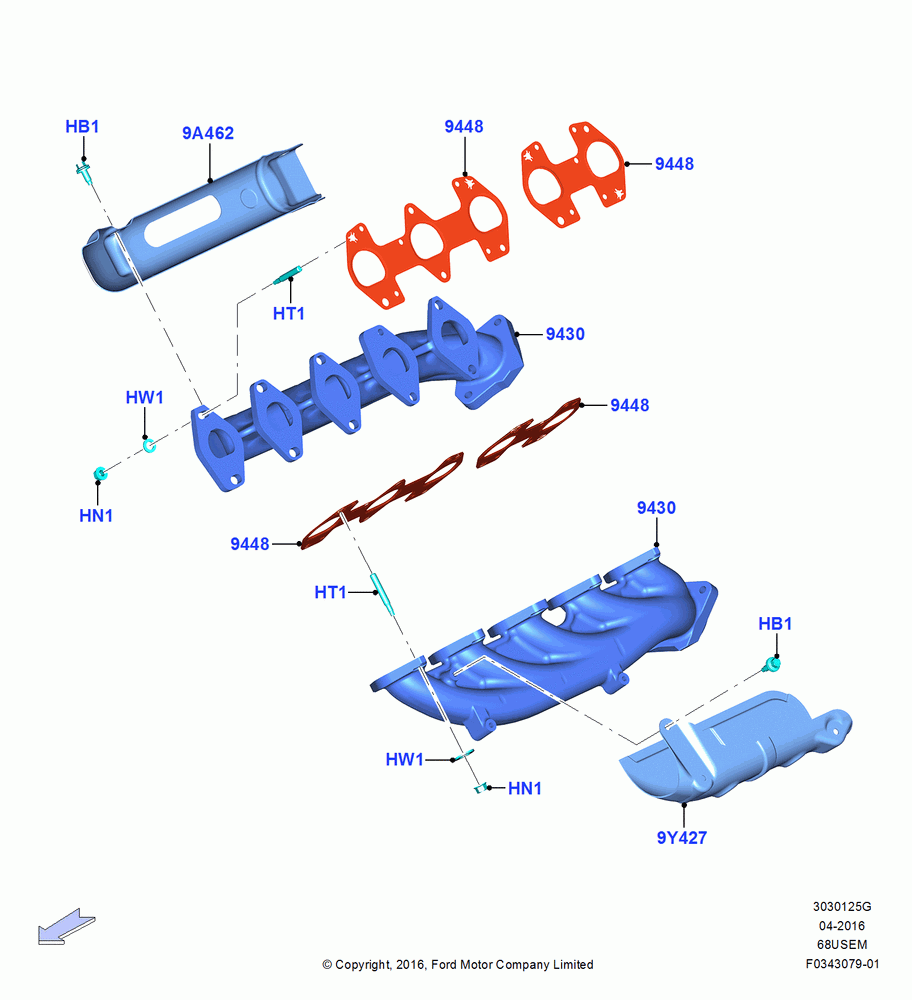 25G - Exhaust Manifold, 6.8L Gas EFI V10; 11/JUL/2016