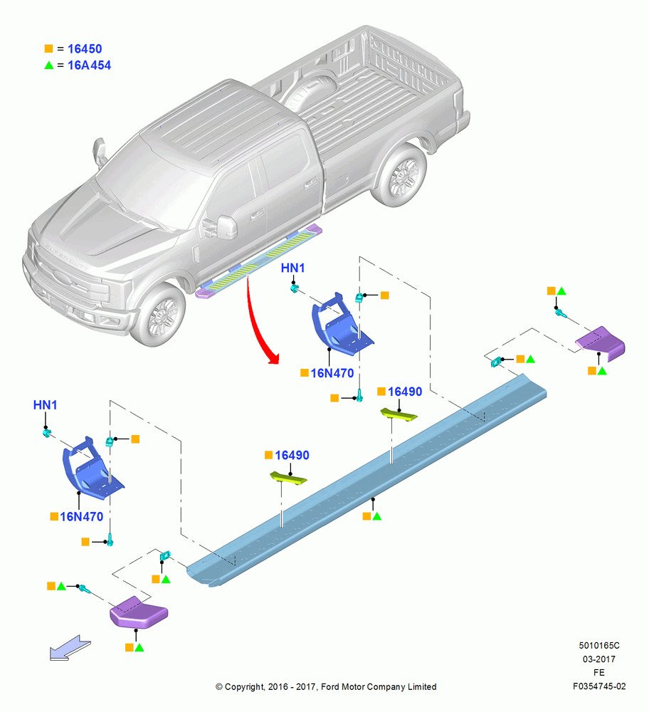 65C - Running Boards/Side Steps, RUNNING BOARD-CHROME ANGULAR; 11/JUL/2016-04/NOV/2019