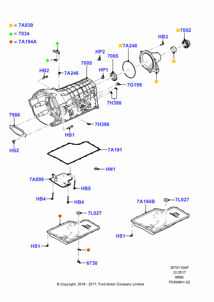 10AP - Transmission External Components, Less Transmission Power Take Off, 6 Speed Auto Transmission (6R140), Slip Yoke; 11/JUL/2016