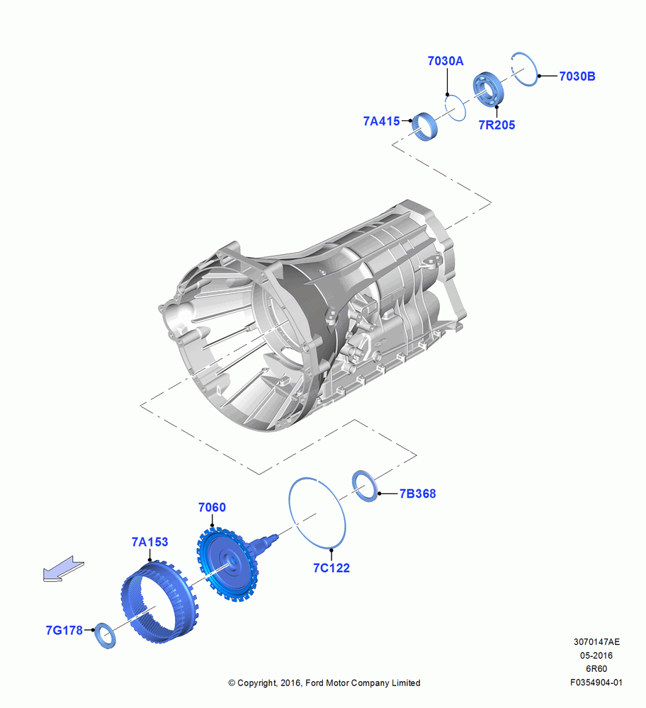 47AE - Output Shafts, 6 Speed Auto Trans (6R100), LHD RWD; 11/JUL/2016