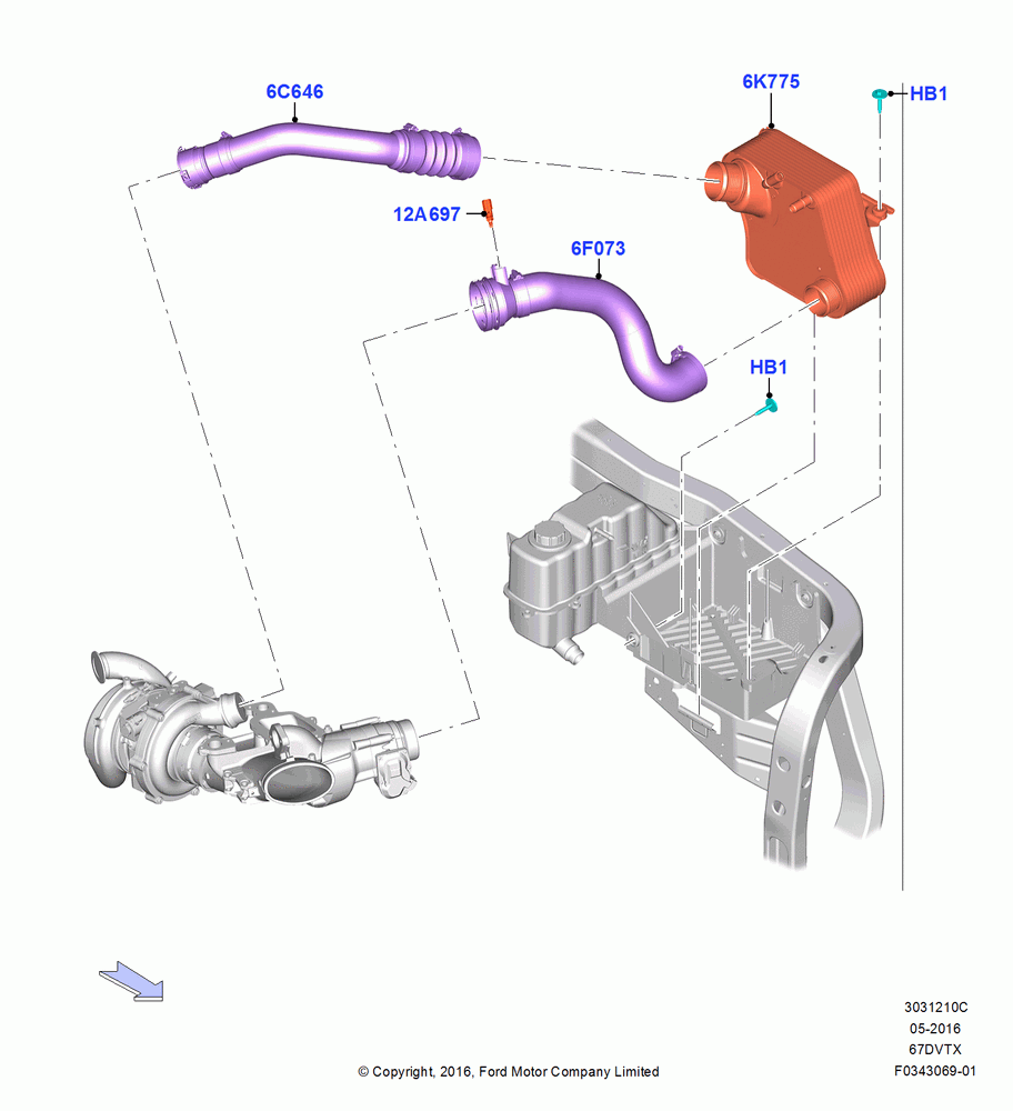 10C - Intercooler/Air Ducts and Hoses, 6.7L 4V V8 T/C Diesel; 11/JUL/2016-04/NOV/2019