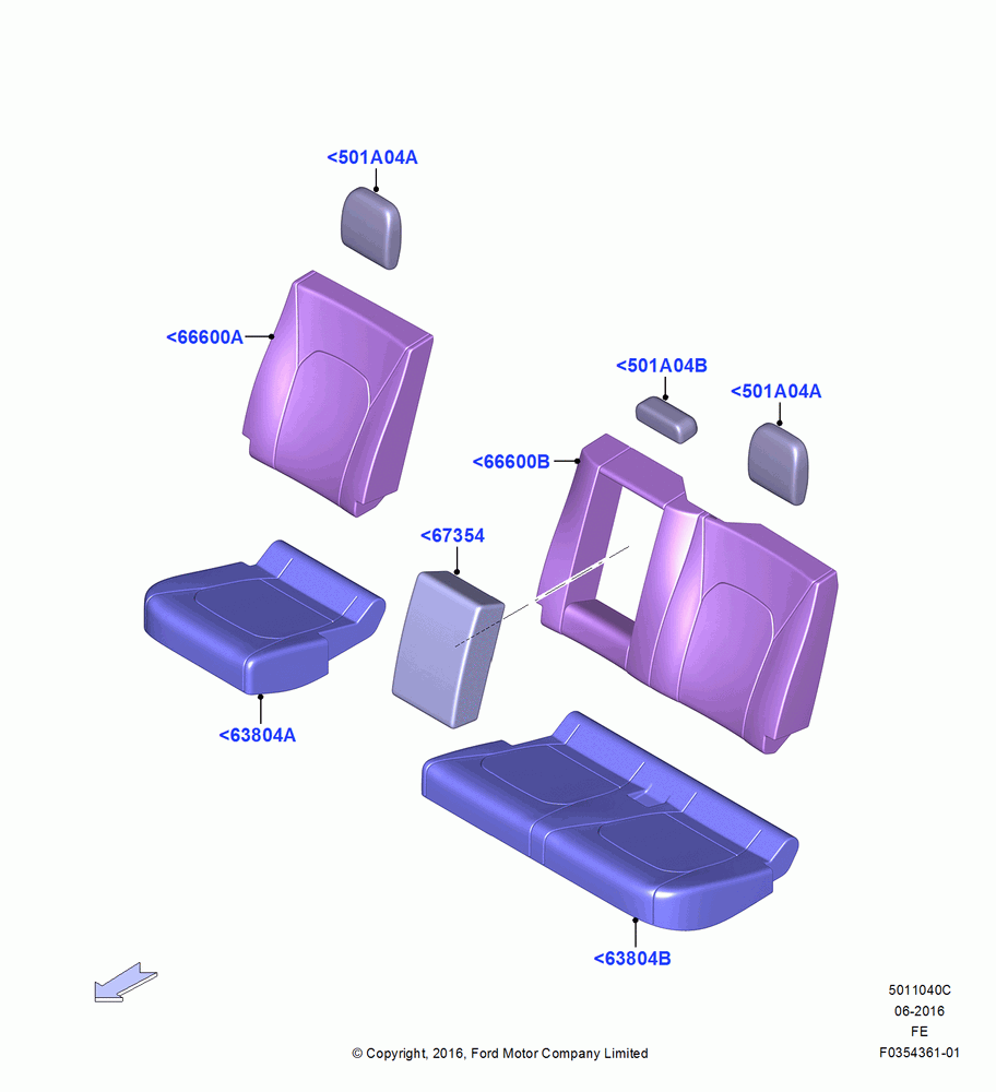40C - Rear Seat Covers, Crew Cab, Rear Center Armrest With Cupholder; 11/JUL/2016