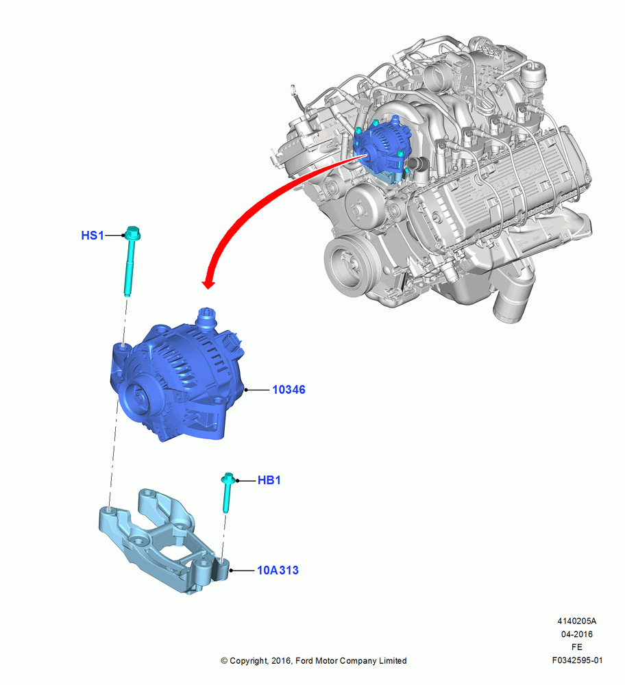05A - Alternator and Mountings, 6.2L 16V OHC NA V8 Gas; 11/JUL/2016