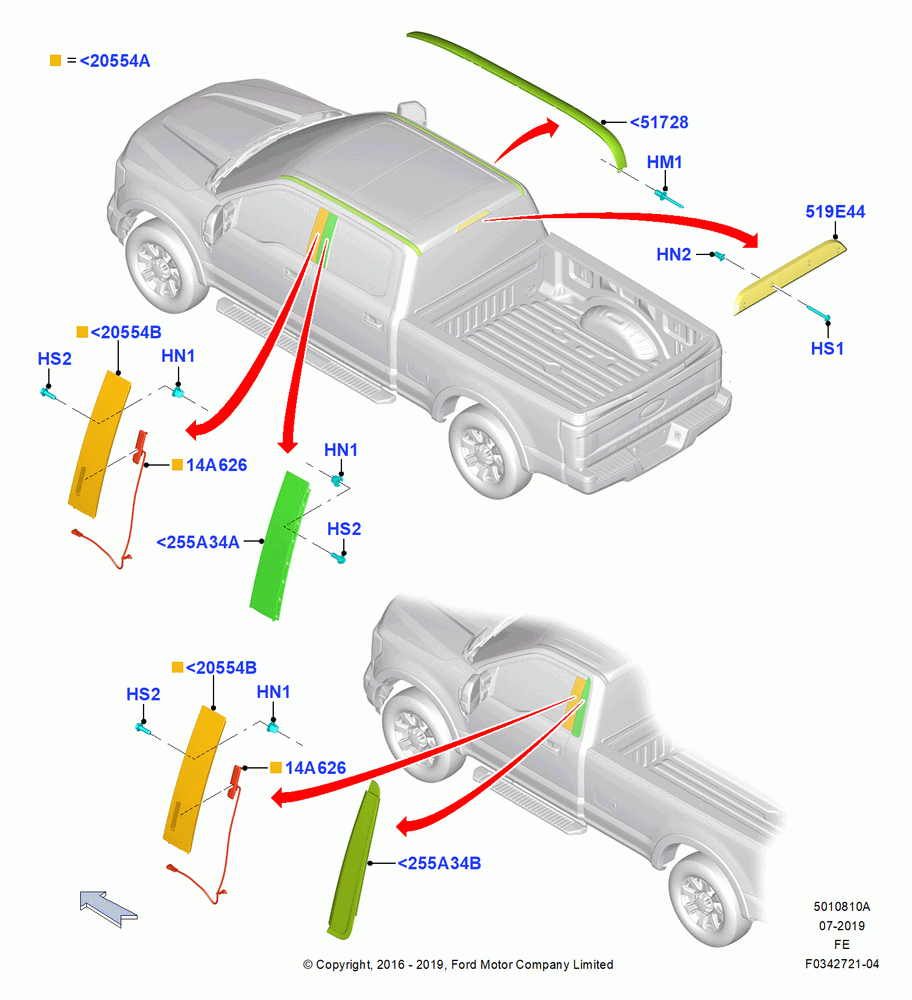 10A - Body Mouldings, Upper; 11/JUL/2016