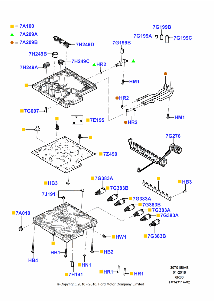 50AB - Valve Body - Main Control & Servo's, 6 Speed Auto Transmission (6R140), 6 Speed Auto Trans (6R140); 11/JUL/2016
