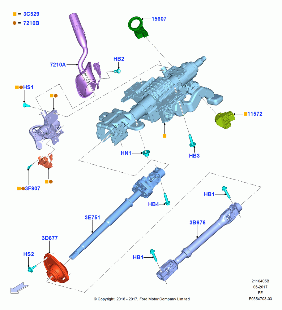 05B - Steering Column, With Man Rake/Col Shift Strg Column; 11/JUL/2016