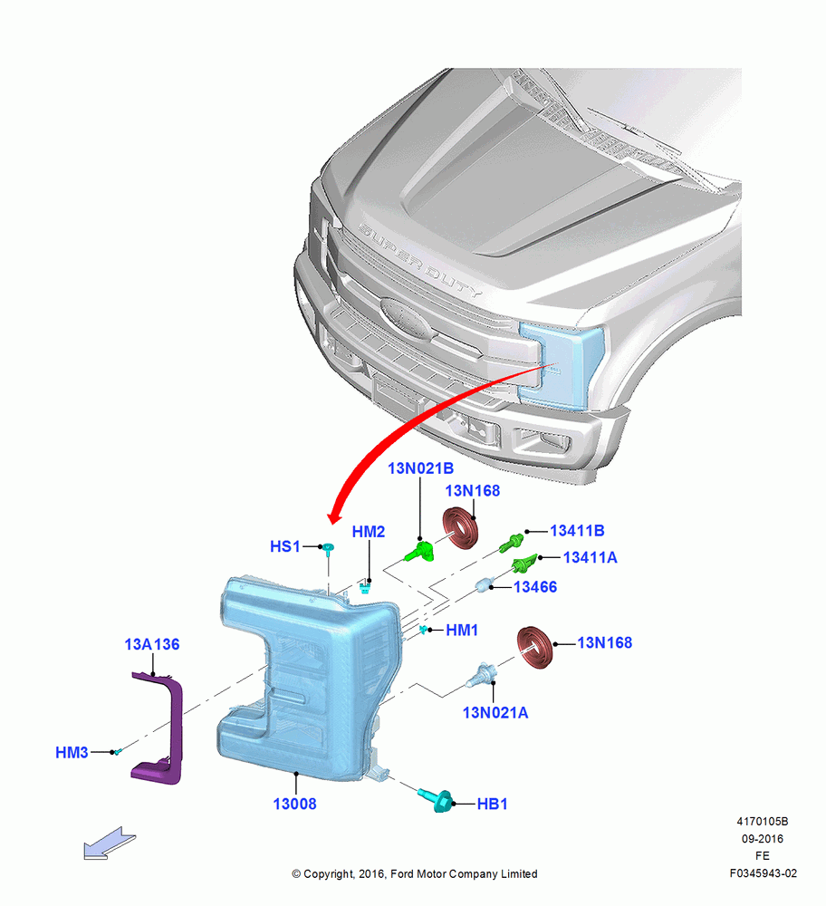 Headlamps and Front Flasher Lamps, Headlamps - LH Asymmetry