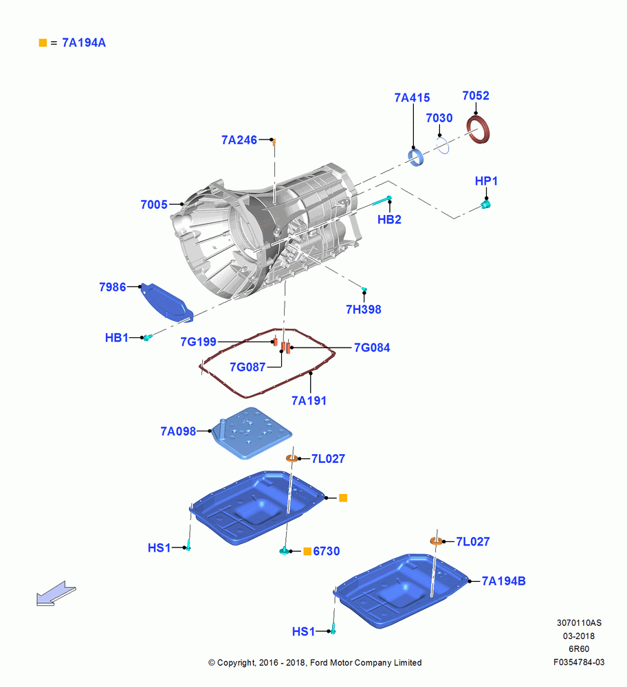 10AS - Transmission External Components, 6 Speed Auto Trans (6R100), LHD 4WD (Part Time Drive); 11/JUL/2016