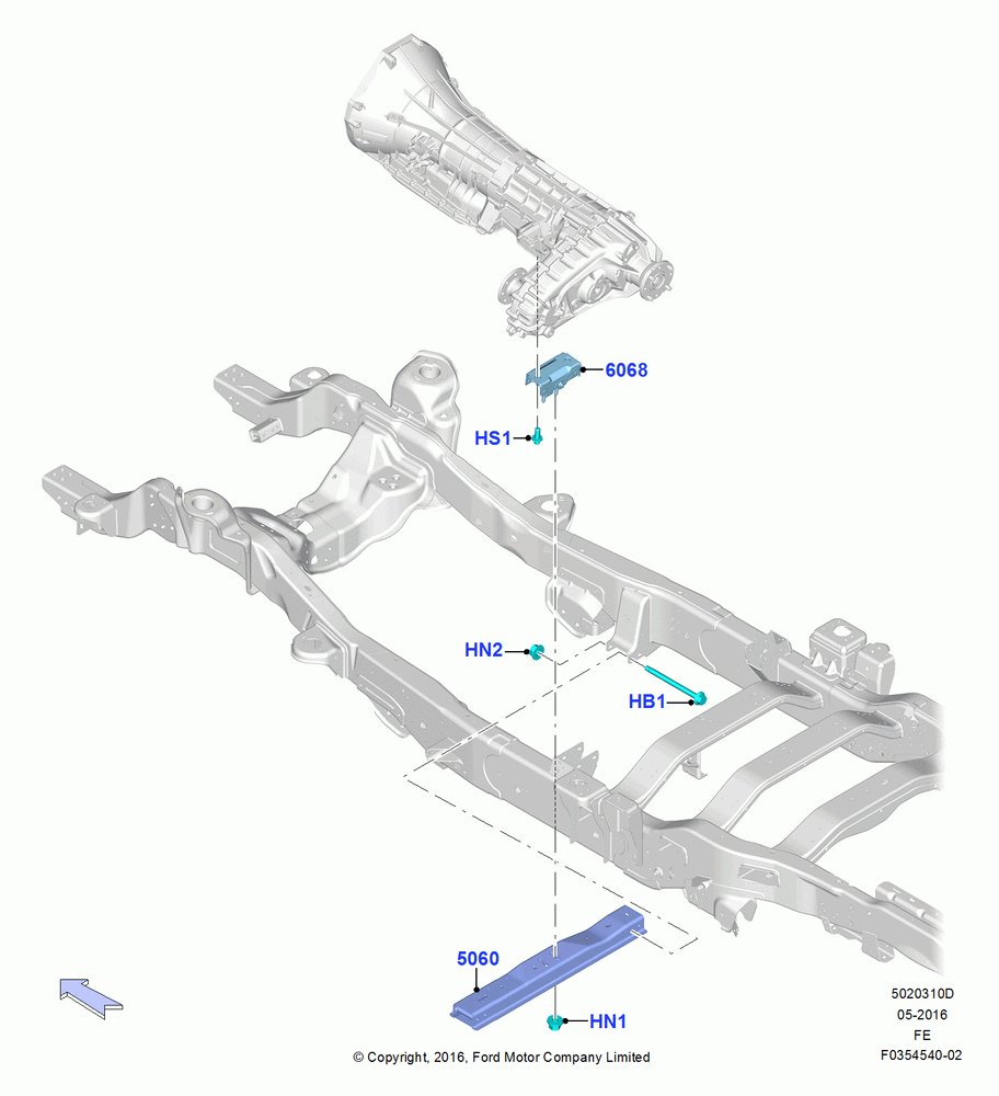 10D - Transmission Mounting, LHD 4WD (Part Time Drive); 11/JUL/2016