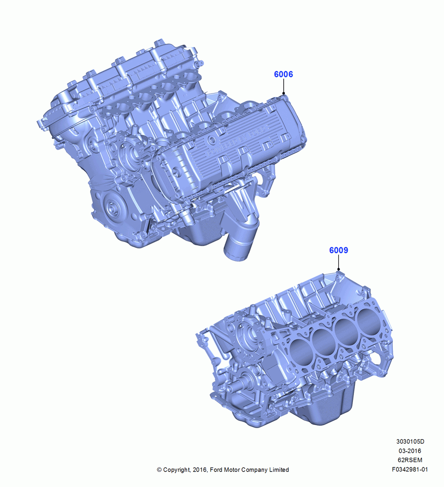 05D - Service Engine and Short Block, 6.2L 16V OHC NA V8 Gas; 11/JUL/2016-04/NOV/2019