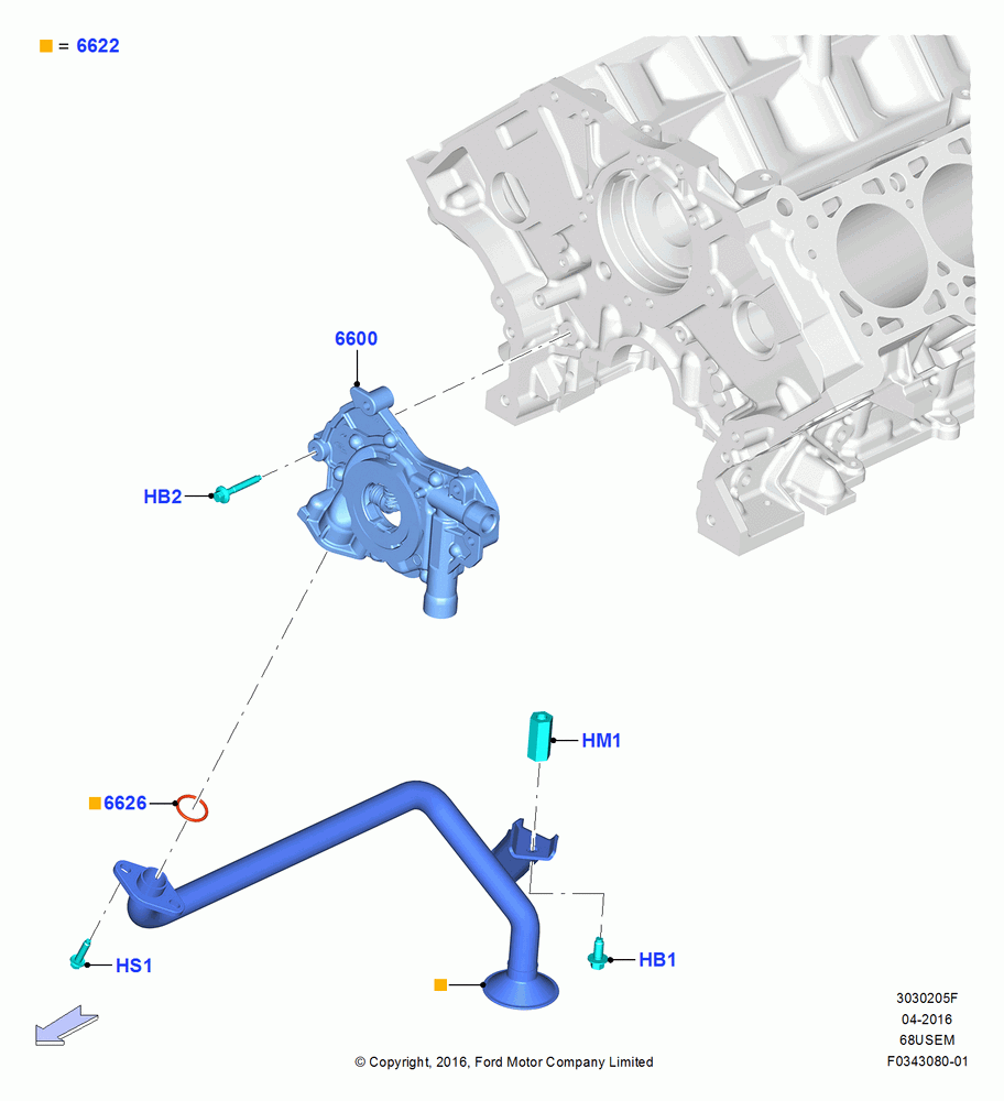 05F - Oil Pump, 6.8L Gas EFI V10; 11/JUL/2016