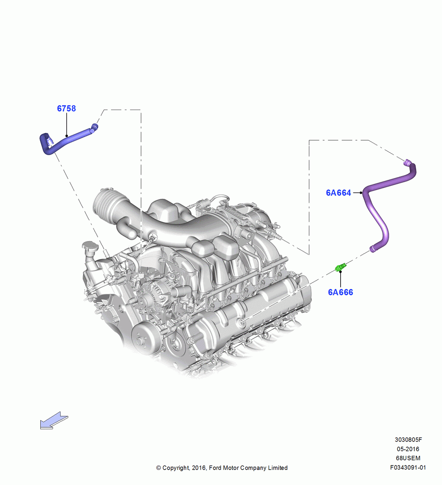 05F - Emission Control - Crankcase, 6.8L Gas EFI V10; 11/JUL/2016