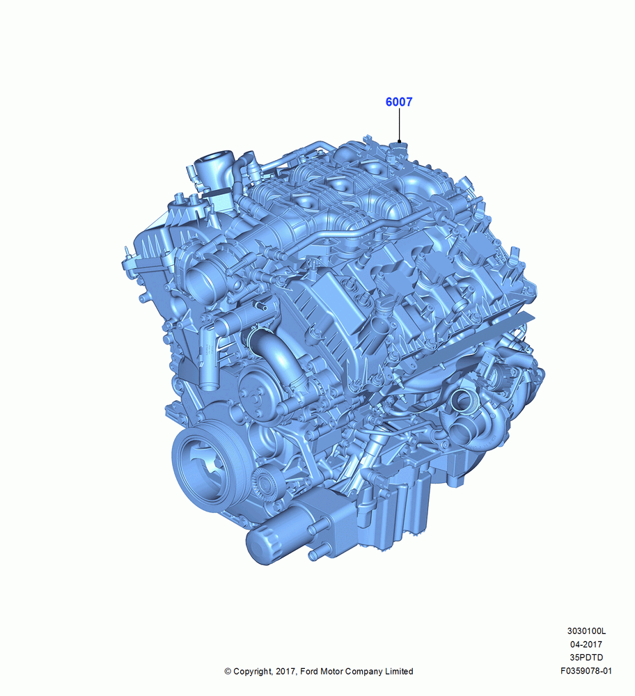 00L - Engine Assy Fully Dressed, 3.5L V6 GTDI; 25/SEP/2017