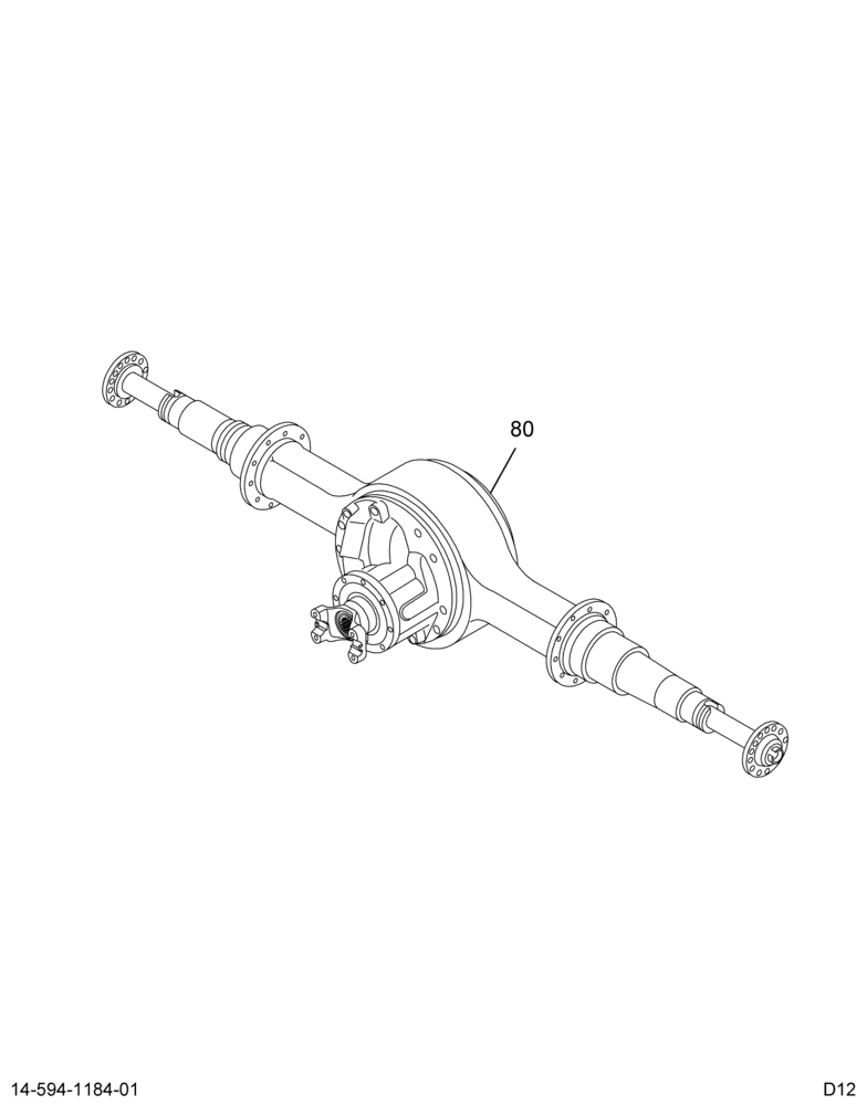 AXLE ASM,RR; 14AGA,14AGM,W/VARI-RATE SUSP, W/NO-SPIN