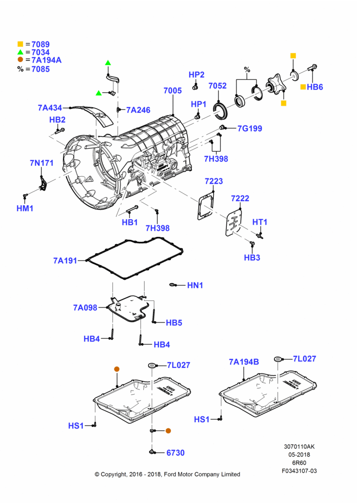 10AK - Transmission External Components, Trans Power Take Off Provision, 6 Speed Auto Trans (6R140), Fixed Flange; 11/JUL/2016