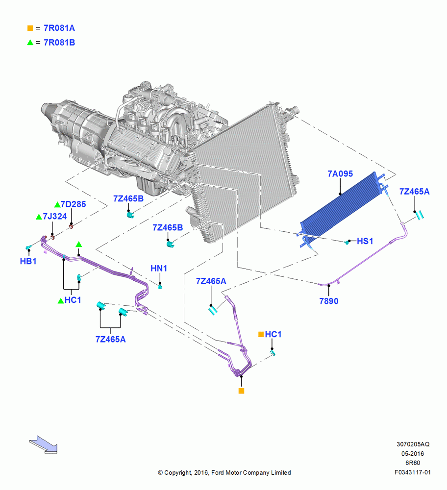 Transmission Cooling Systems, 6 Speed Auto Transmission (6R140)