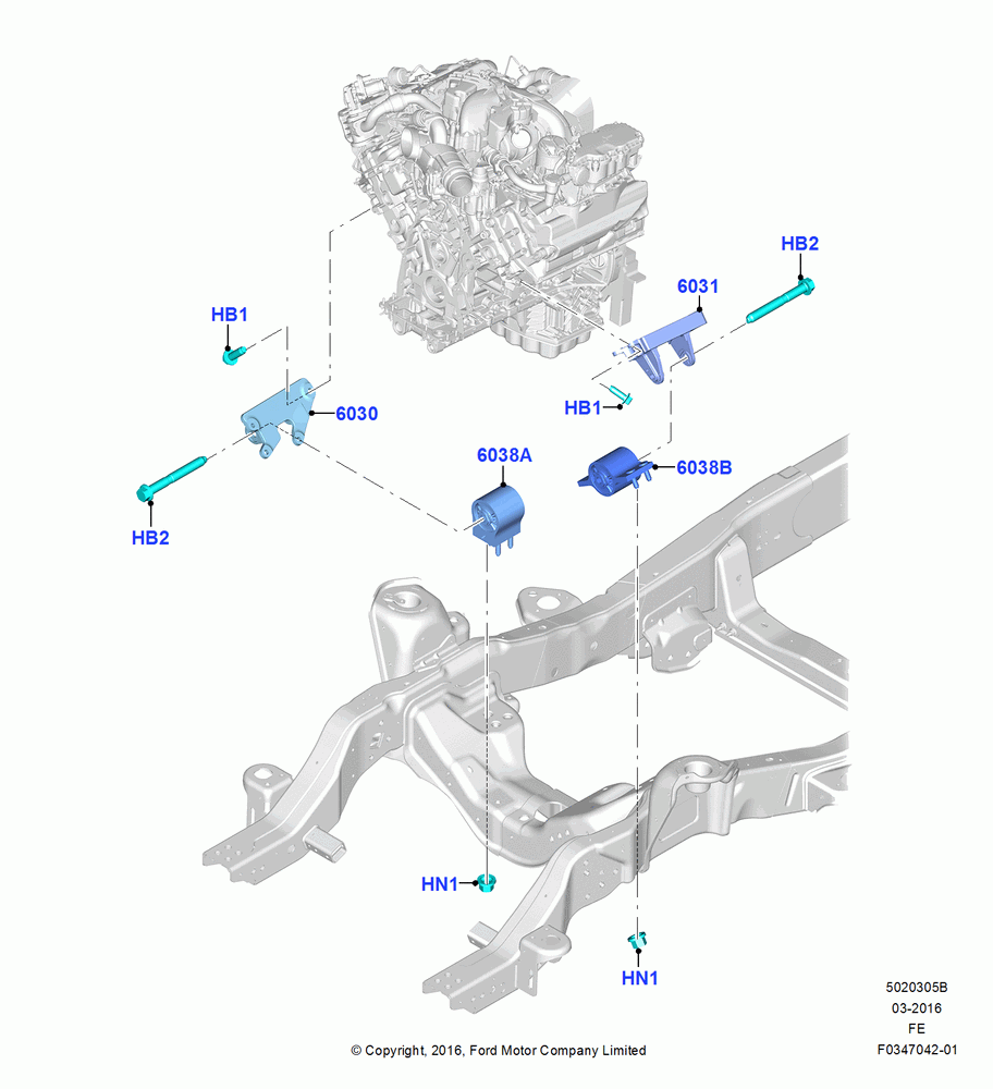 05B - Engine Mounting, 6.7L 4V V8 T/C Diesel; 11/JUL/2016