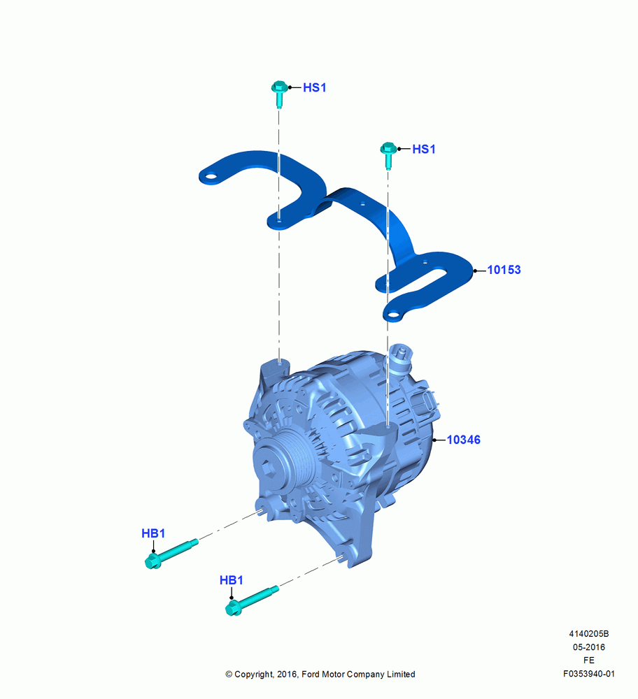 05B - Alternator and Mountings, 6.8L Gas EFI V10; 11/JUL/2016